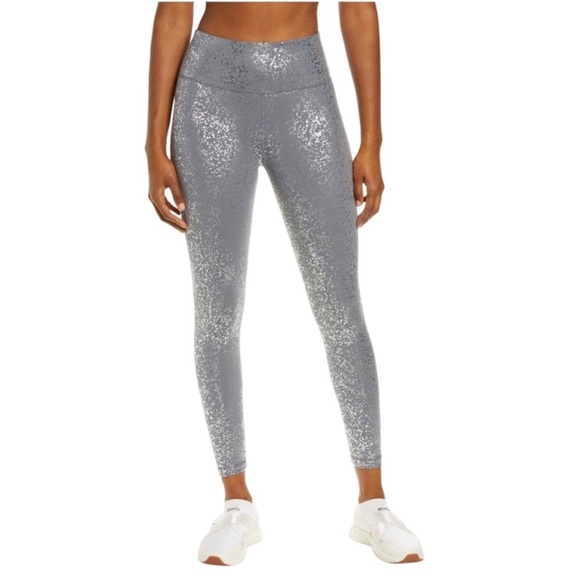 Sweaty Betty Gray Metallic Leggings size Large - Picture 1 of 5